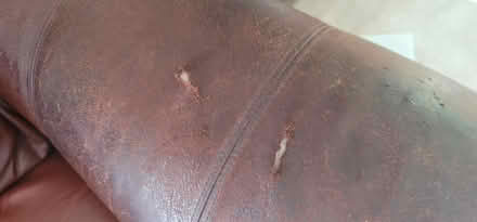 Photo of free Brown Leather Couch (Woodbridge) #3