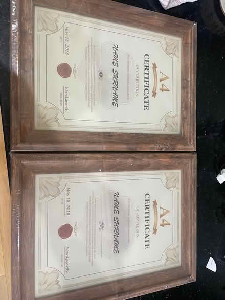 Photo of free A4 photo / certificate frames (Berry Lane Estate WD3) #1