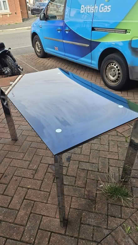 Photo of free Metal/glass dining table (Laughton Common, Dinnington) #4