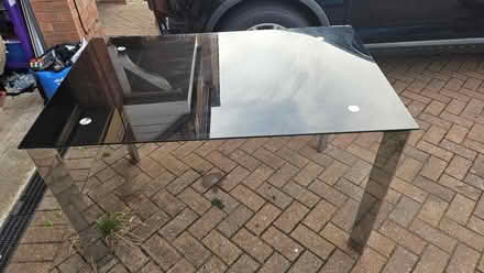 Photo of free Metal/glass dining table (Laughton Common, Dinnington) #2