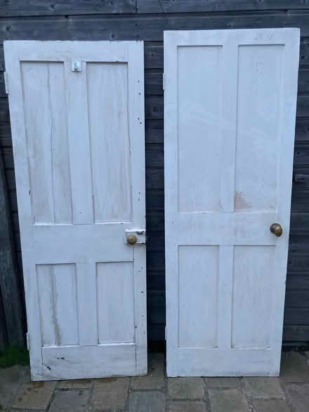 Photo of free Two victorian wooden doors, painted white (Selsey PO20) #1