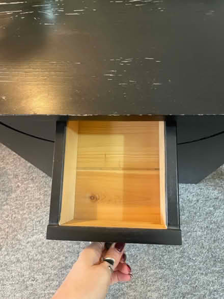 Photo of free Black wooden bedside table (Brixton) #2