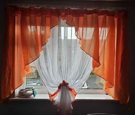 Photo of free Net curtain white orange (Bradford BD5) #1