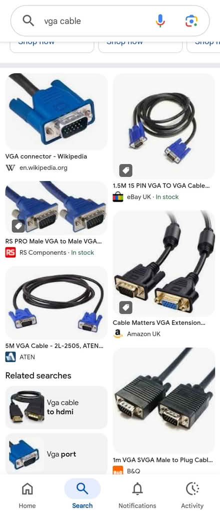 Photo of VGA cables (Leeds LS7) #1