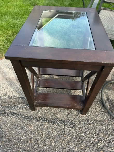 Photo of free wood and glass end table (Liverpool) #2