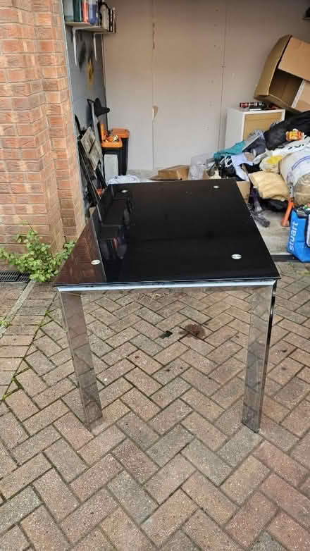 Photo of free Metal/glass dining table (Laughton Common, Dinnington) #1