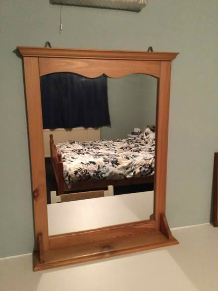 Photo of free pine framed mirror with shelf (Appleby-in-Westmorland CA16) #2
