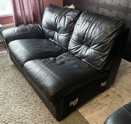 Photo of free Black leather sofa (Crawley RH11) #3