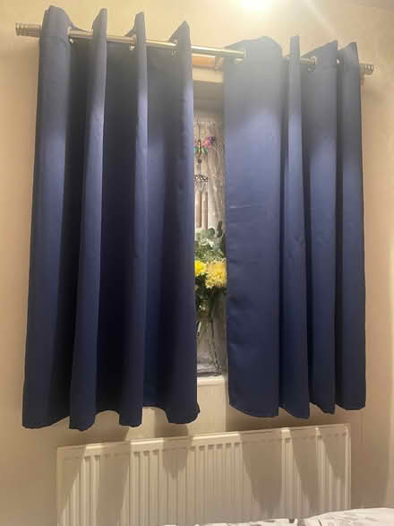 Photo of free Navy ring top curtains 66” x 54” (Southdown) #1