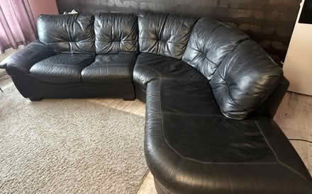 Photo of free Black leather sofa (Crawley RH11) #1