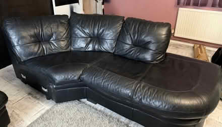 Photo of free Black leather sofa (Crawley RH11) #2
