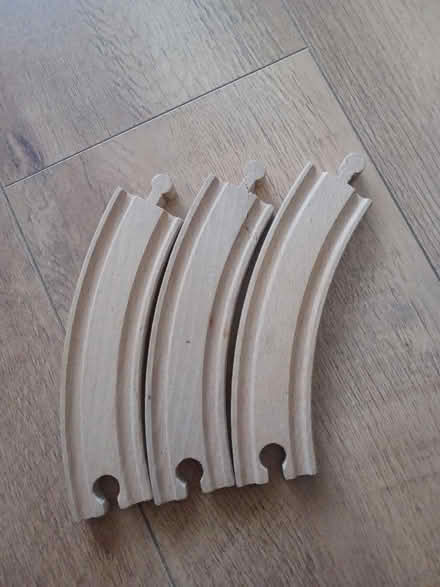 Photo of free 3 wooden brio curved track pieces (Woodley RG5) #1