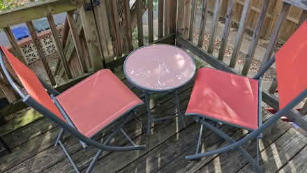 Photo of free bistro table + two chairs (Manor Park, Washington, DC) #1