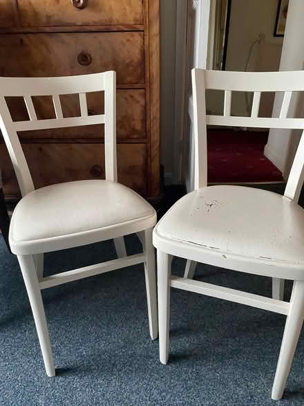 Photo of free Two white chairs (Litherland) #1