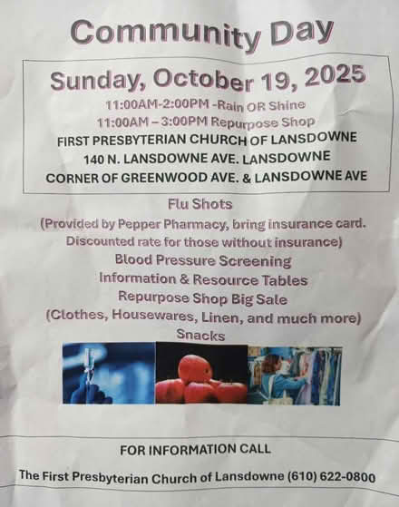 Photo of free Community Day Flu Shots/BP & Snacks (Yeadon) #1