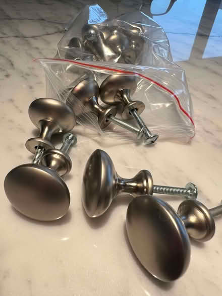Photo of free Round metal cabinet knobs with satin nickel finish (Wandsworth SW18) #1