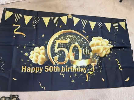 Photo of free 50th birthday banner and yard sign (Sunnyvale - Ponderosa Park) #1