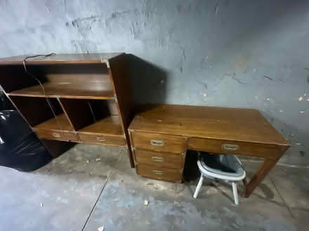 Photo of free Hardwood antique desk and hutch (Crown Heights) #1
