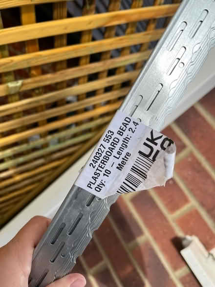 Photo of free Finishing plaster and plasterboard bead (Woodley RG6) #3