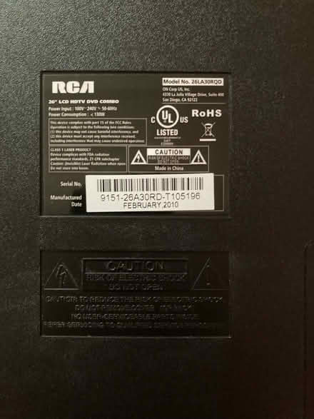 Photo of free RCA 26” TV/ DVD player (Winsted) #2