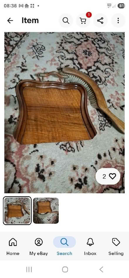 Photo of Old fashioned butlers brush and crumb catcher (North Chailey BN8) #1