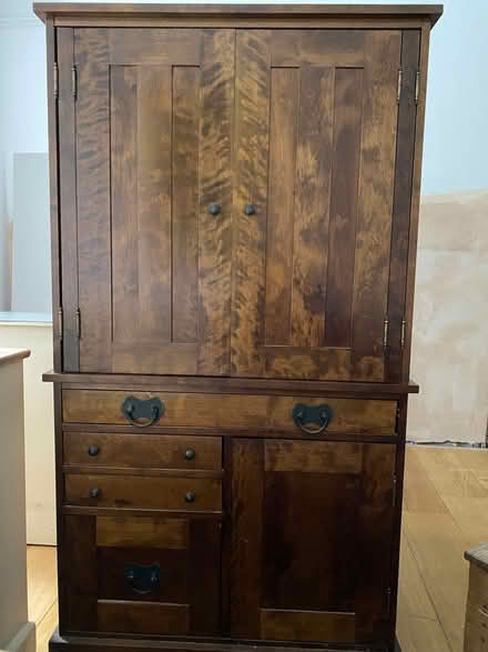 Photo of free Home office cupboard/ media cabinet. Solid wood. (Hove BN3) #1