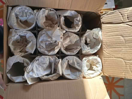 Photo of free 12 used clear vases 8”x3.5” (Near Lowe’s on Morris Ave.) #1