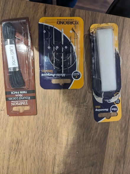 Photo of free Sewing needles, hemming and shoe lace (Wavertree Nook L15) #1
