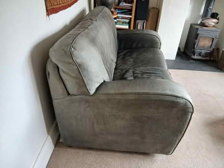 Photo of free Grey well built leather sofa (West Malvern WR14) #3