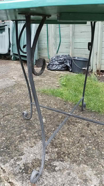 Photo of free Patio table,hardwood top,wrought (South reading RG2) #2