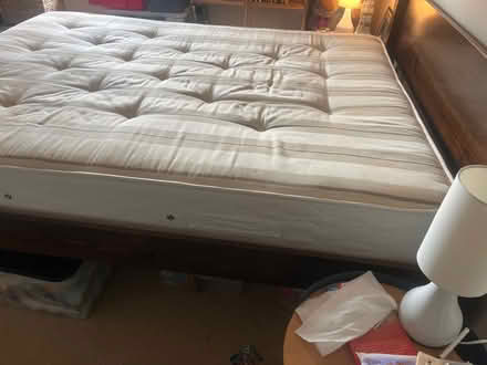 Photo of free King size wooden bed frame and mattress (Hadlow TN11) #3