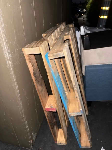 Photo of free 2 wooden pallets about 4’ x 5’ x 6” (Valencia Avenue, Sunnyvale) #1