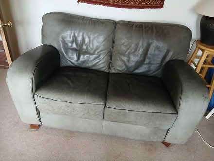 Photo of free Grey well built leather sofa (West Malvern WR14) #2