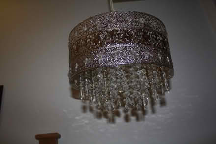 Photo of free Silvered Ceiling Light Shade c/w crystal droplets (Livingston EH54) #2