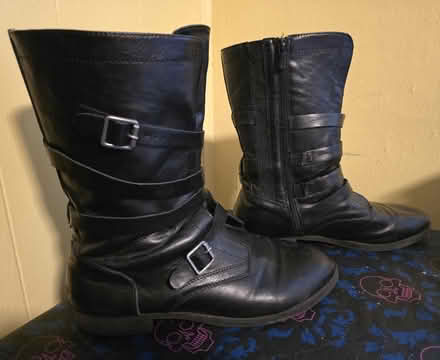 Photo of free Black Zip Boots with Straps (West 7th) #2