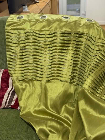 Photo of free Moss/Olive eyelet curtains 90x90 (Chandlers Ford SO53) #1