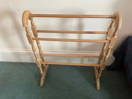 Photo of free Free standing towel rail, pine (Dunblane FK15) #1