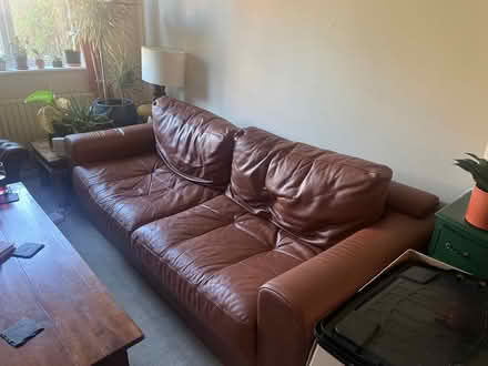 Photo of free Large Faux Leather Sofa (Alton GU34) #1