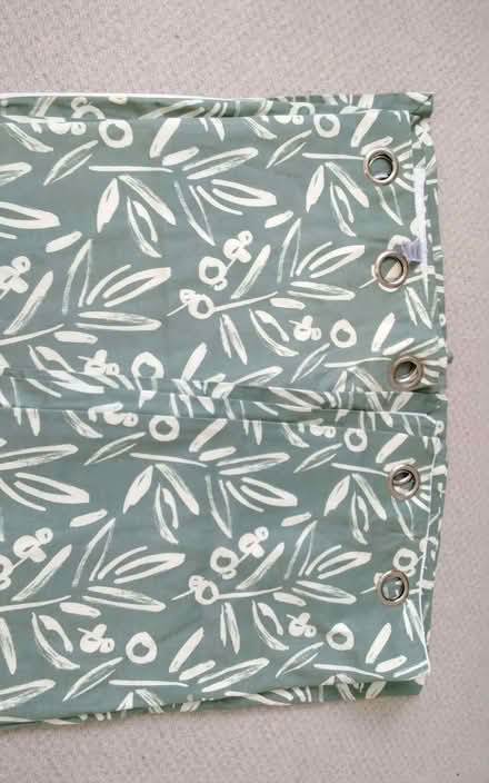 Photo of free Pair of Dunelm eyelet sage green curtains (Anchorsholme FY5) #1
