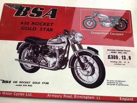 Photo of free Motorcycle sign. (Presteigne LD8) #1
