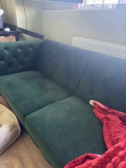 Photo of free Green velvet sofa bed (Sidlesham) #1