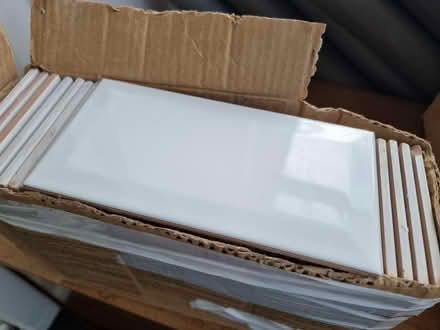 Photo of free Bevelled white tiles x39 (Hinton Waldrist SN7) #1