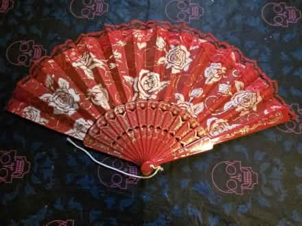 Photo of free Red Fan with Roses Print (West 7th) #1