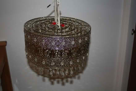Photo of free Silvered Ceiling Light Shade c/w crystal droplets (Livingston EH54) #1