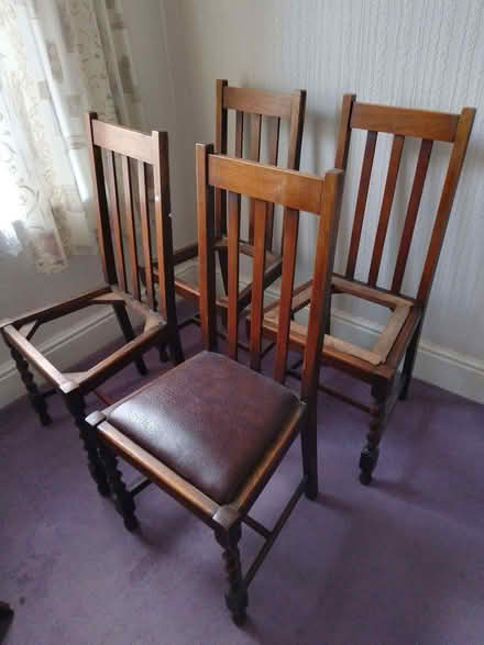 Photo of free Dining chairs X4 but X3 missing seat (Little Herberts GL53) #1