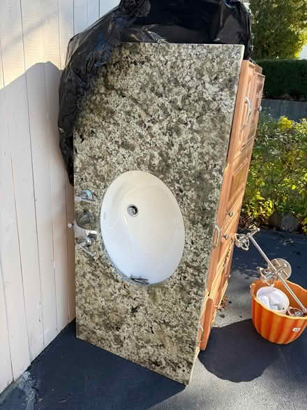 Photo of free Bathroom Vanity, Vanity light (Off highland Ave. in driveway) #2