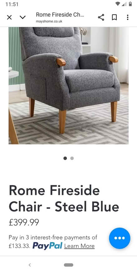 Photo of free Rome upright chair steel blue (Orton Goldhay) #1