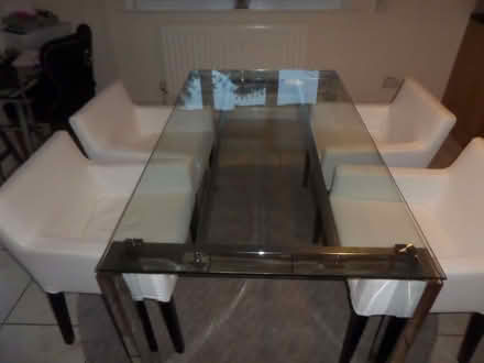 Photo of free Foot Puff/Glass Table and 4 chairs (Glen Parva LE2) #3