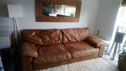 Photo of free Leather sofa (Darlington DL2) #2