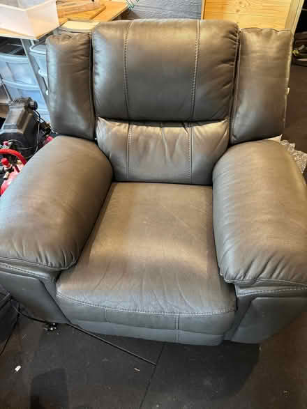Photo of free Reclining grey leather armchair (Abertridwr SY10) #2